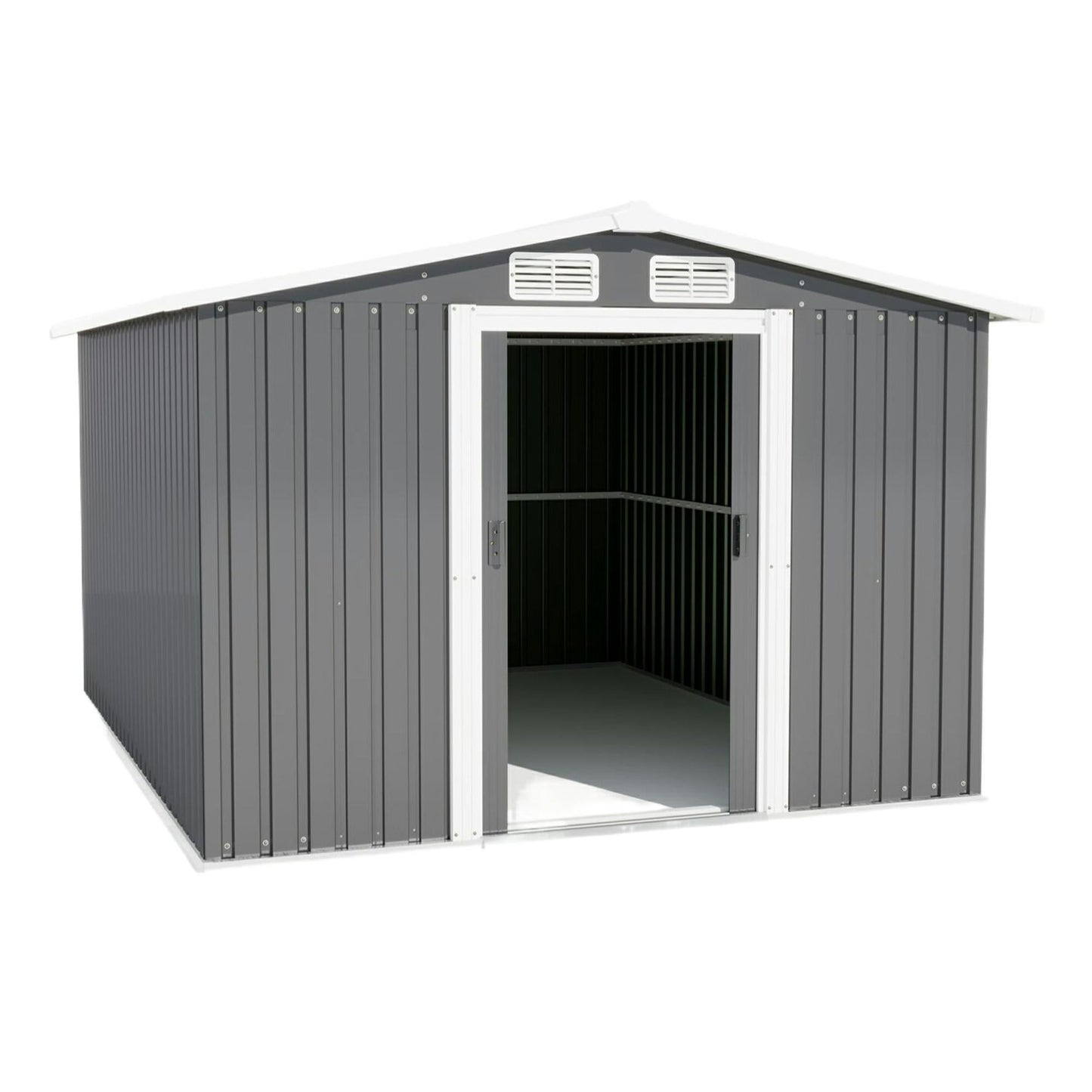 Mondawe  Grey Metal Outdoor Storage Shed 10FT x 8FT