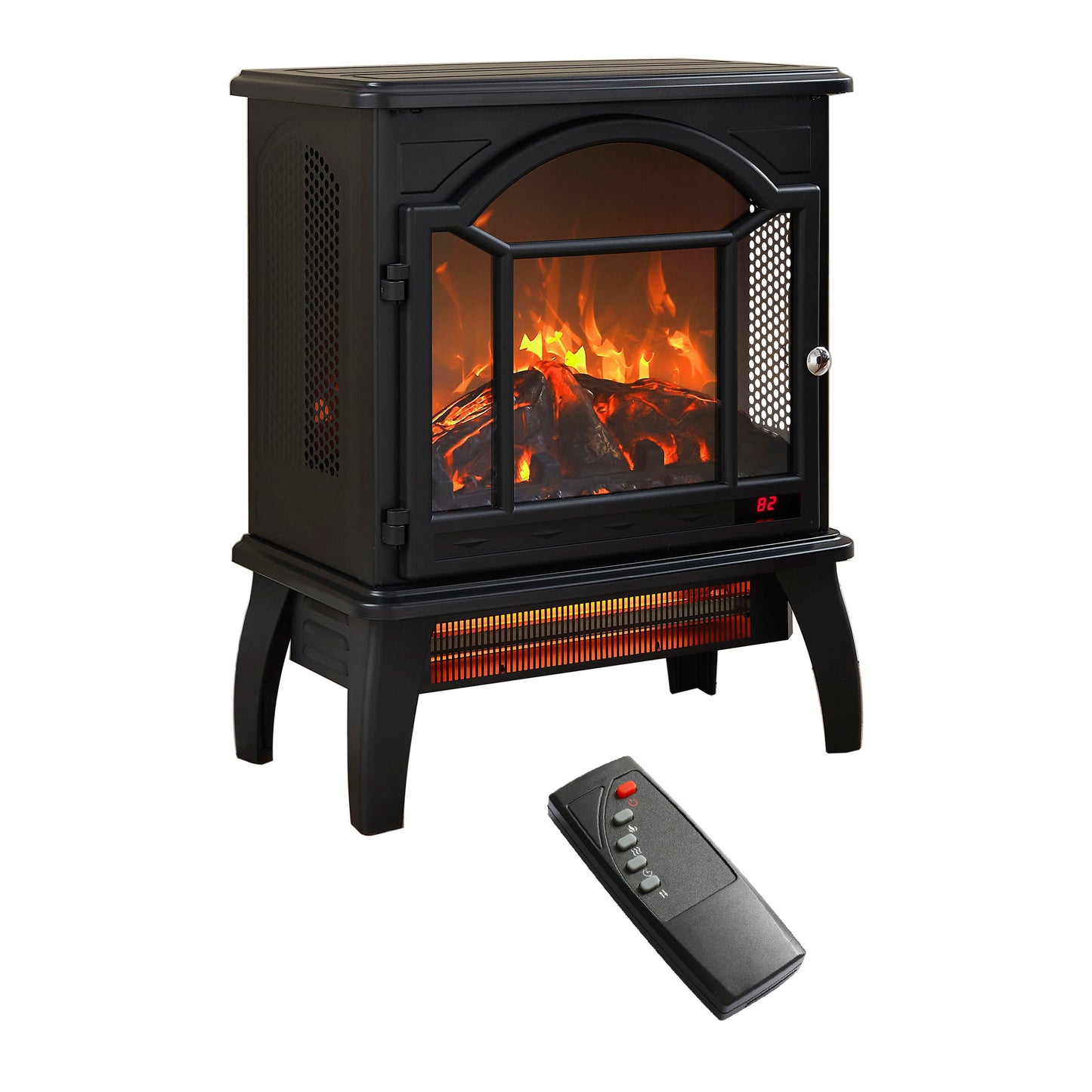 Mondawe 18 Inch 3D  Flame Electric Infrared Quartz Fireplace Stove With Remote Control