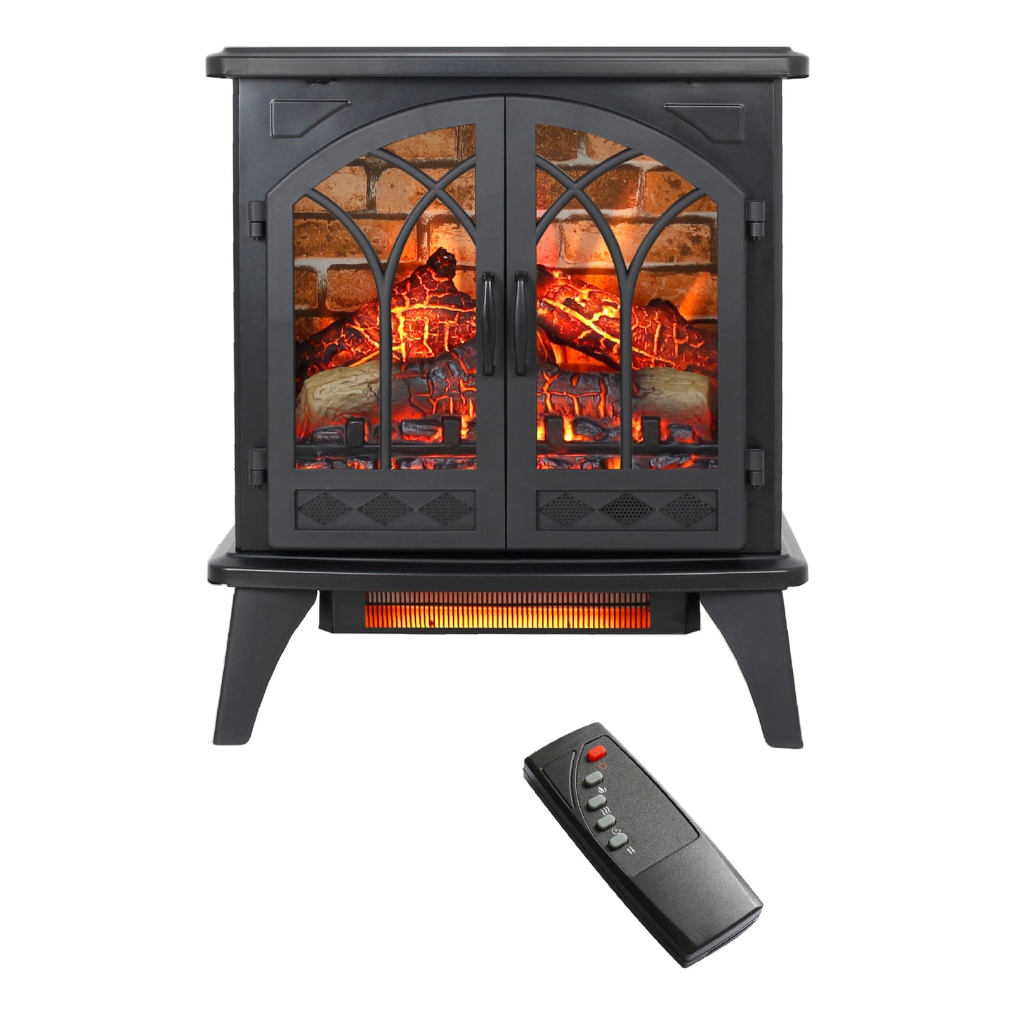 Mondawe 24 Inch 3D  Flame Electric Infrared Quartz Fireplace Stove With Remote Control