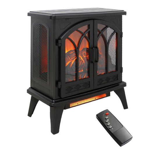 Mondawe 24Inch 3D Flame Electric Infrared Quartz Fireplace Stove With Remote Control