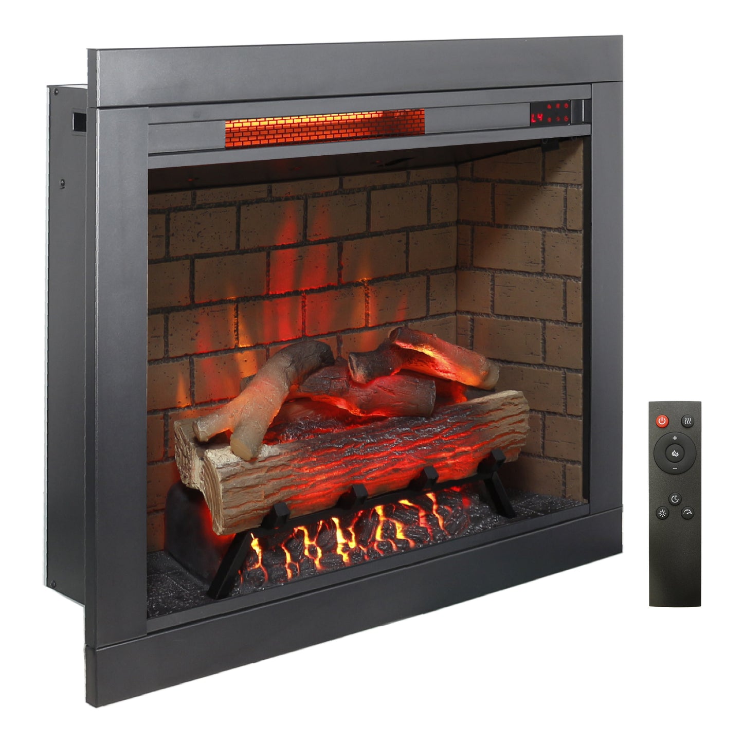 Mondawe 28Inch Infrared Electric Fireplace Insert, Touch Panel Home Decor Heater