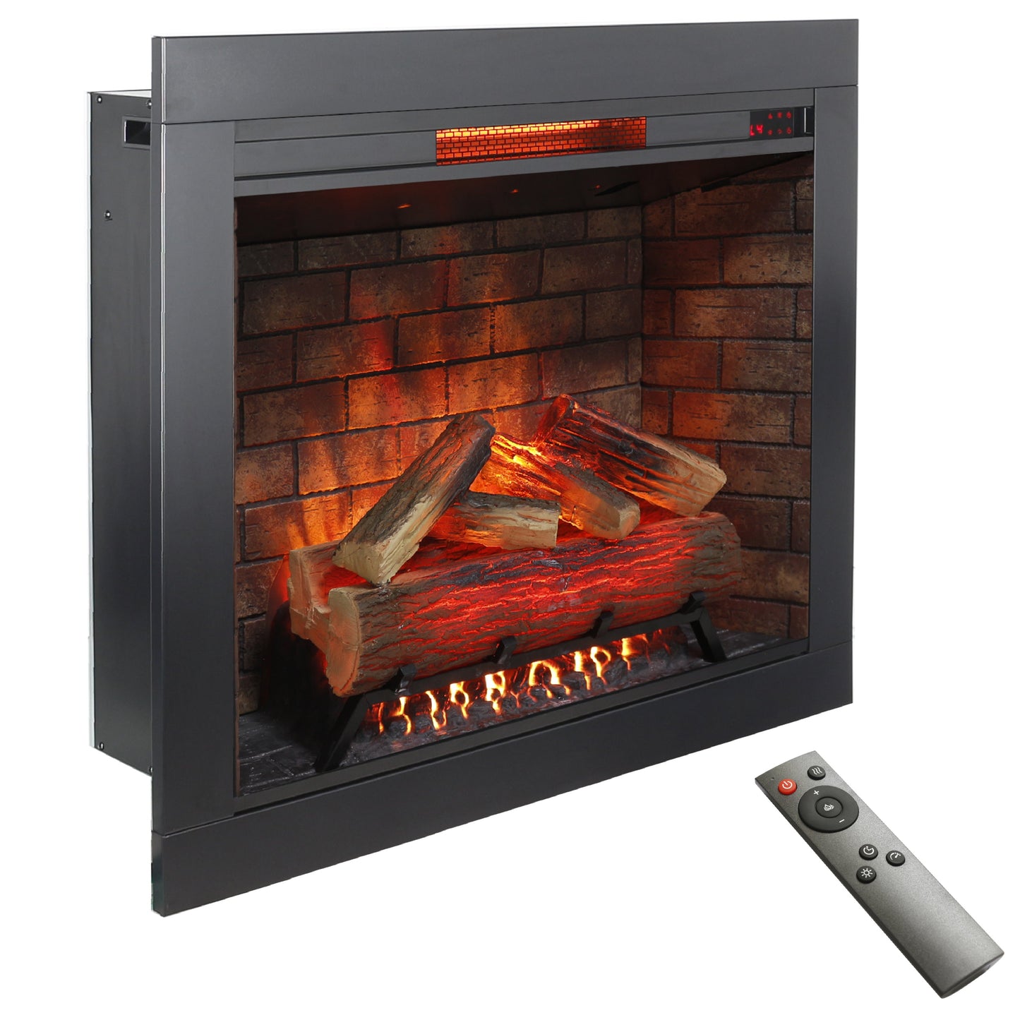 Mondawe 33Inch Infrared Electric Fireplace Insert, Touch Panel Home Decor Heater