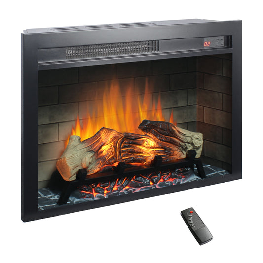 Mondawe 28 Inch  Electric Fireplace Insert, Multicolored Flames