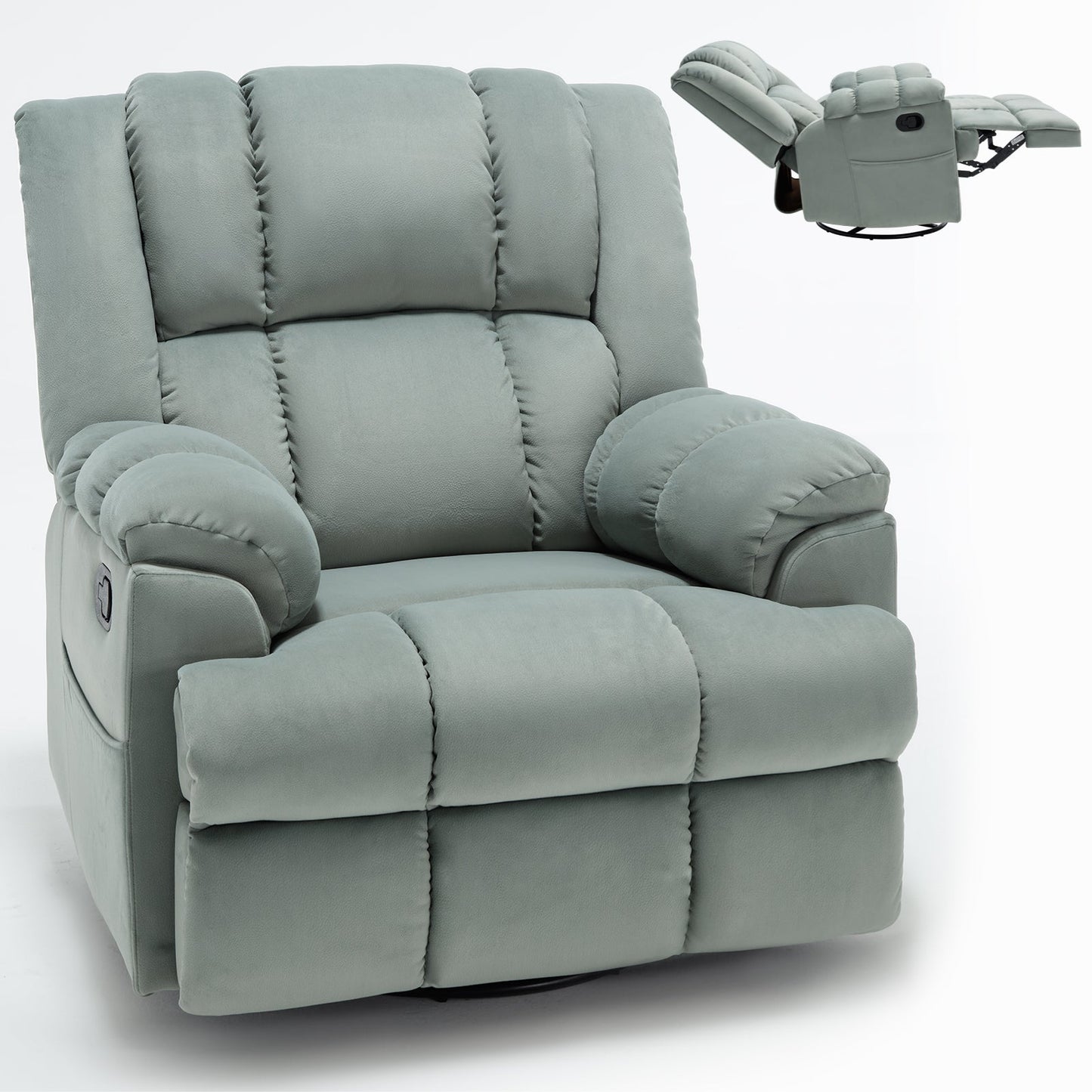 Mondawe Manual Recliner Chair with Rocker and Swivel