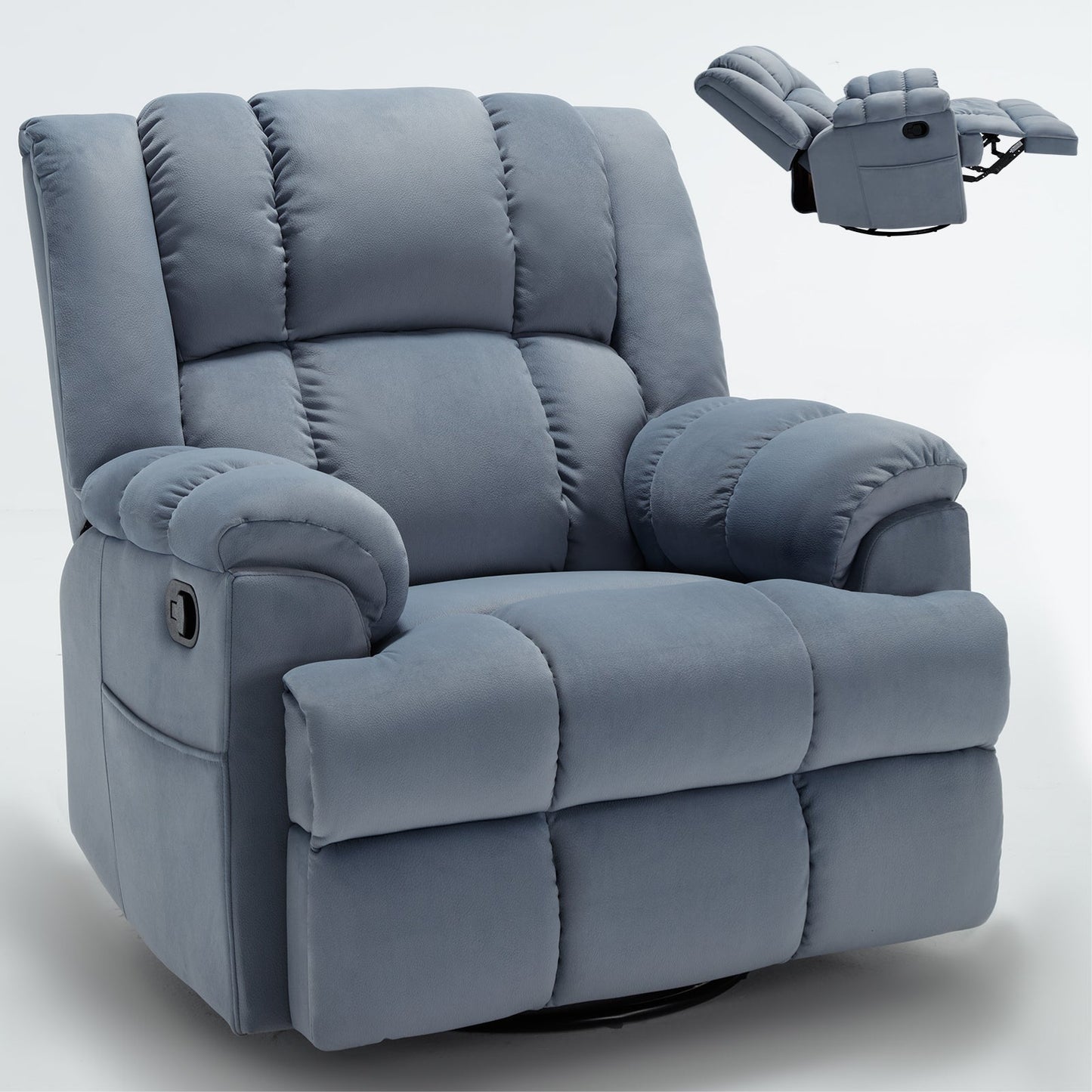 Mondawe Manual Recliner Chair with Rocker and Swivel