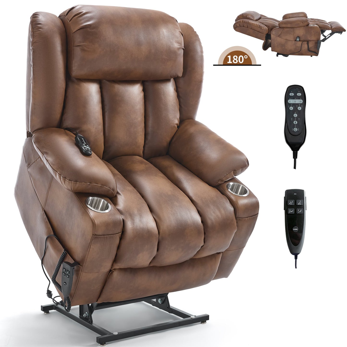 Mondawe 23Inch Seat Width and High Chenille Power Lift Recliner Chair