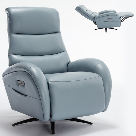 Mondawe Leatheraire Dual Motor 270¡ã Swivel Power Recliner Chair