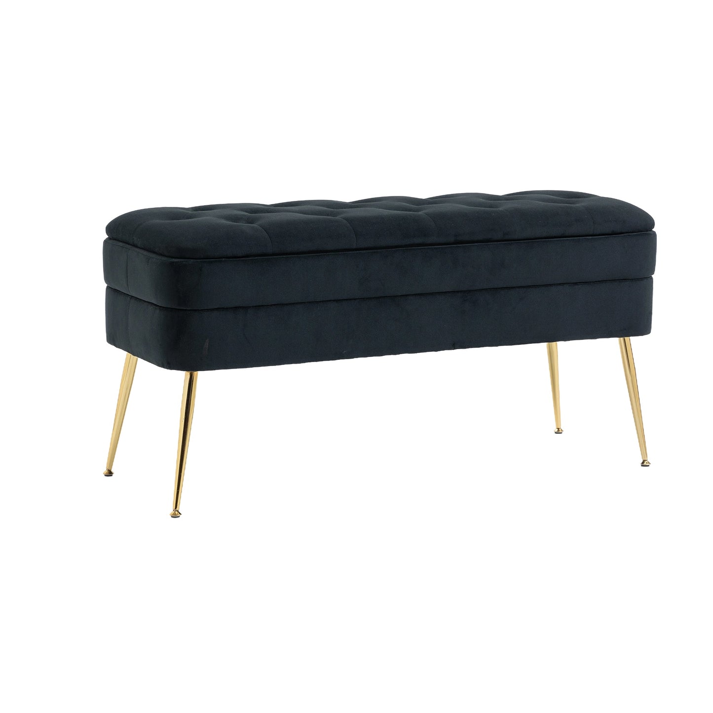 Mondawe Upholstered Fabric Storage Ottoman Bedroom End Bench With Safety