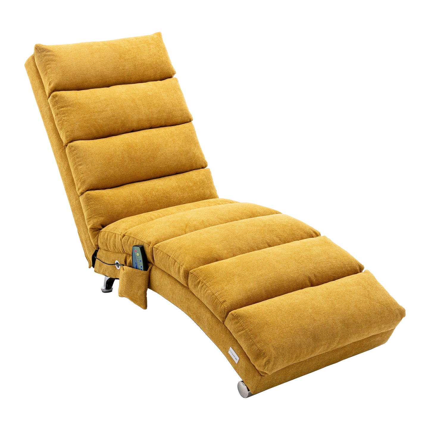 Mondawe Linen Ergonomic Electric Massage Long Chaise Lounger with Remote Control and 5 Modes