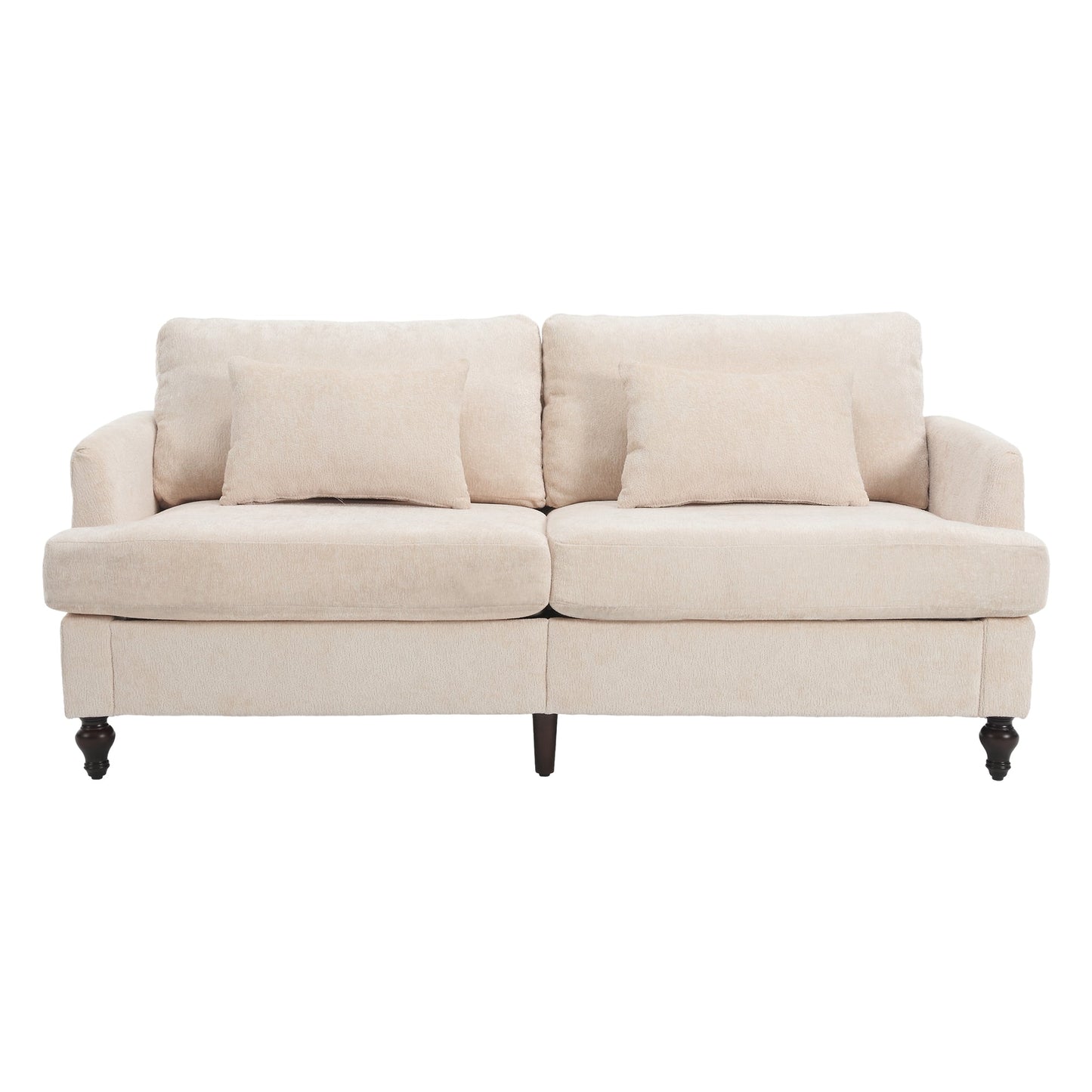 Mondawe Boucle Loveseat Sofa, 2 Seater Small Sofa Couches with USB & Removable Pillow Cover