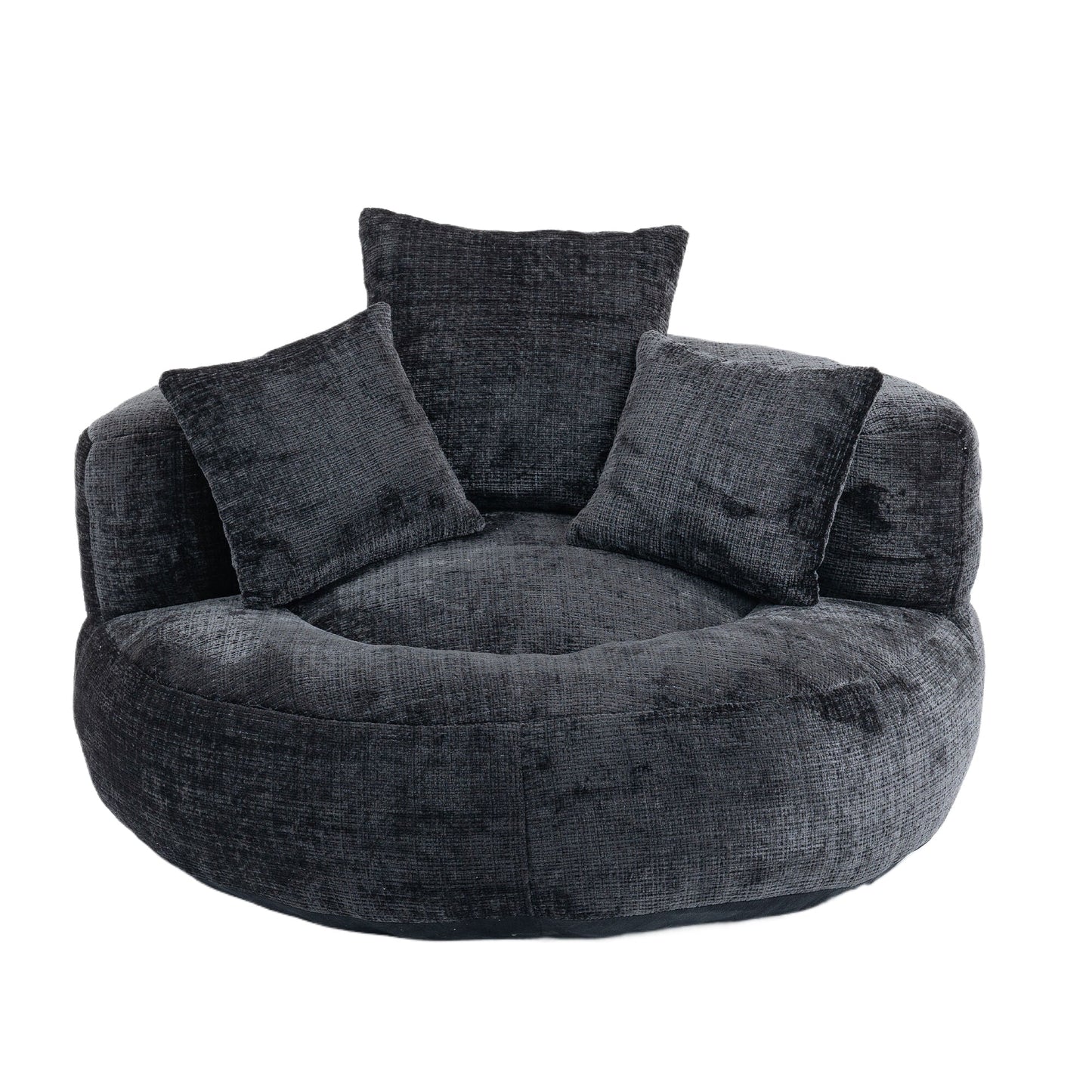 Mondawe Lazy Sofa Comfort Lounger High Back Bean Bag Chair Couch With Three Pillows