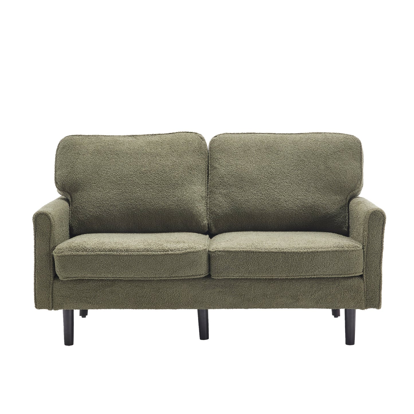 Mondawe Boucle Loveseat Sofa, 2 Seater Small Sofa Couches with USB & Removable Pillow Cover