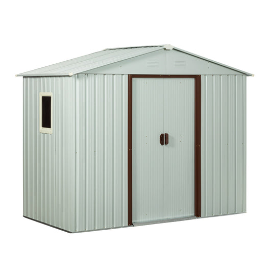 Mondawe RY-SDYX56-WW 6ft x 5ft Outdoor Metal Storage Shed With window White