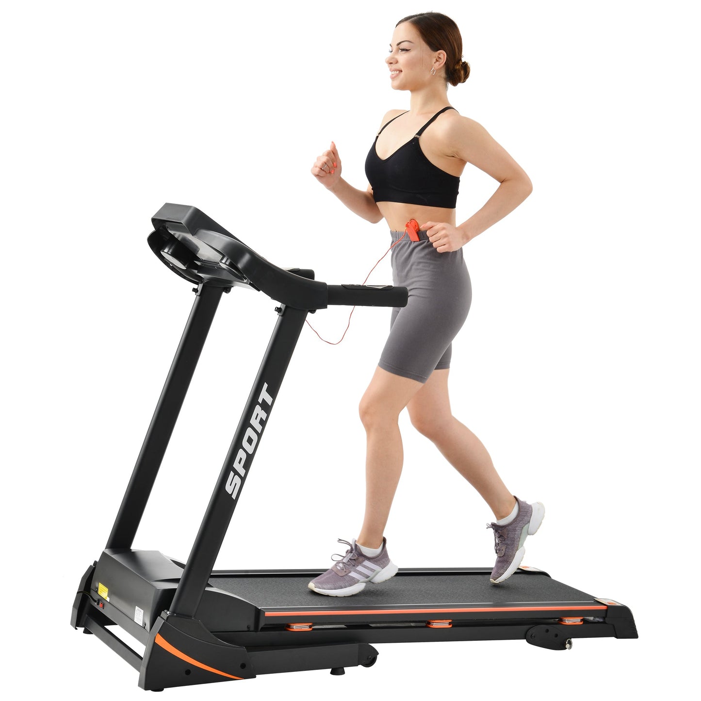 Mondawe Folding Electric 3.5HP Treadmill With Incline Medium Running Machine