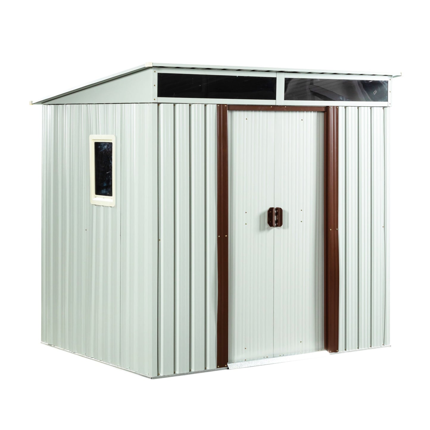 Mondawe 6ft x 5ft Outdoor Metal Storage Shed With window White