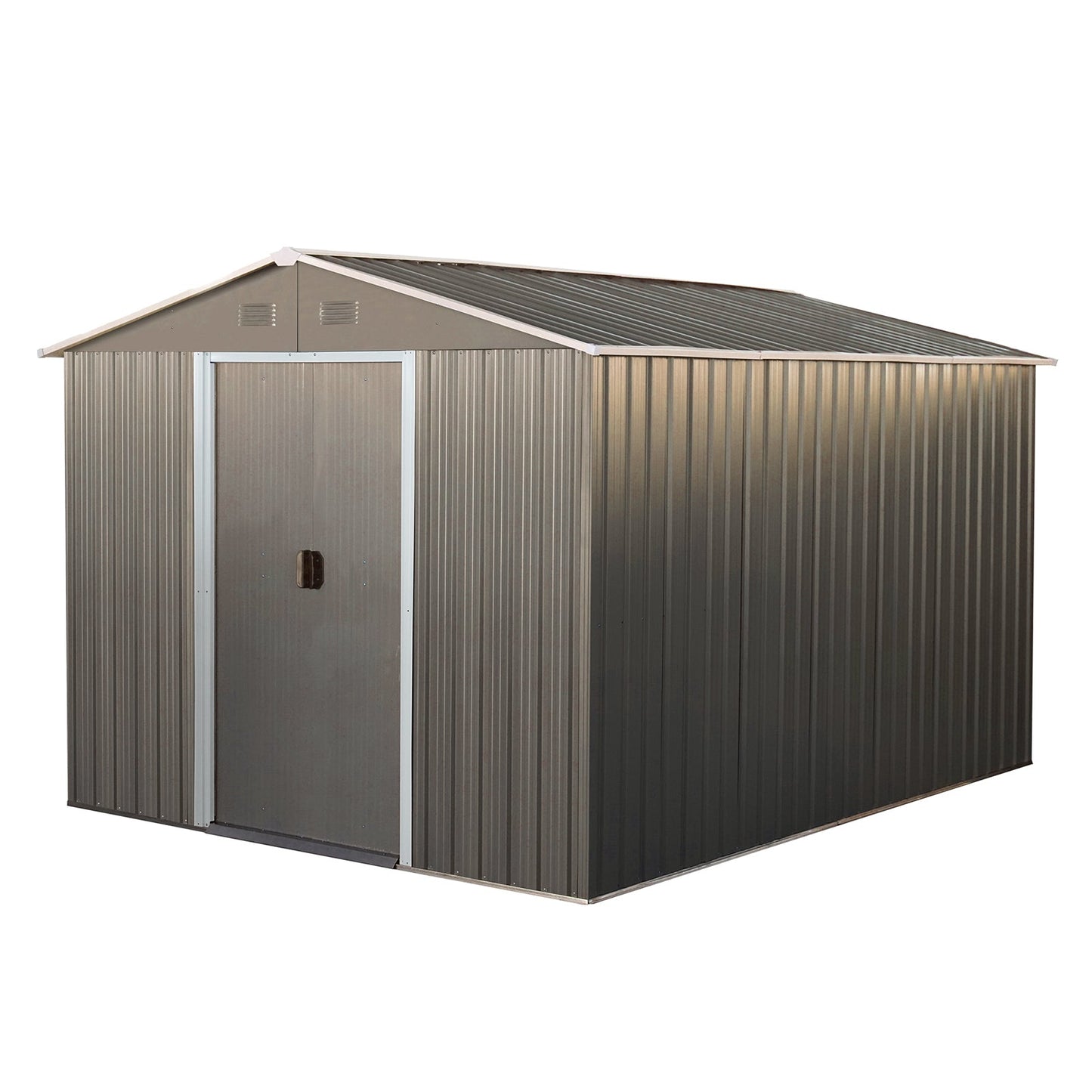 Mondawe 8x10ft Outdoor Metal Storage Shed Grey