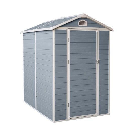 Mondawe 6x4ft Resin Outdoor Storage Shed Kit-Perfect to Store Patio Furniture,Grey