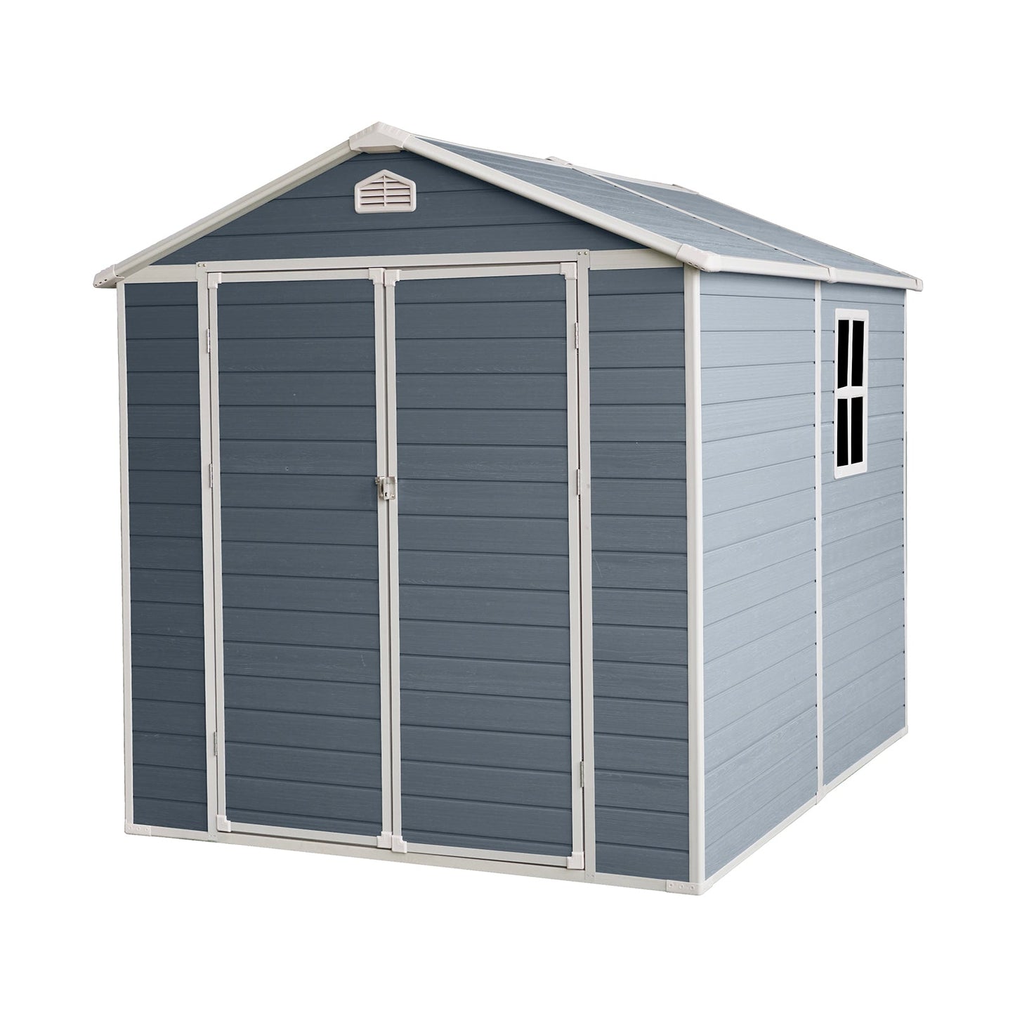 Mondawe 8x6ft Resin Outdoor Storage Shed Kit-Perfect to Store Patio Furniture,Grey