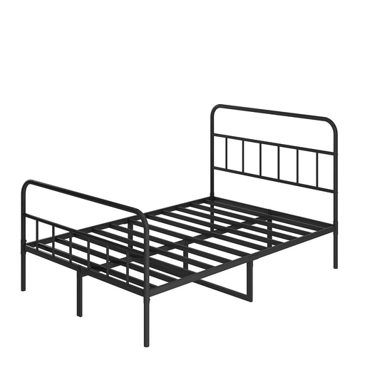 Mondawe Metal Platform Full Bed Frame With Headboard,No Need For Box Spring Bed Frame