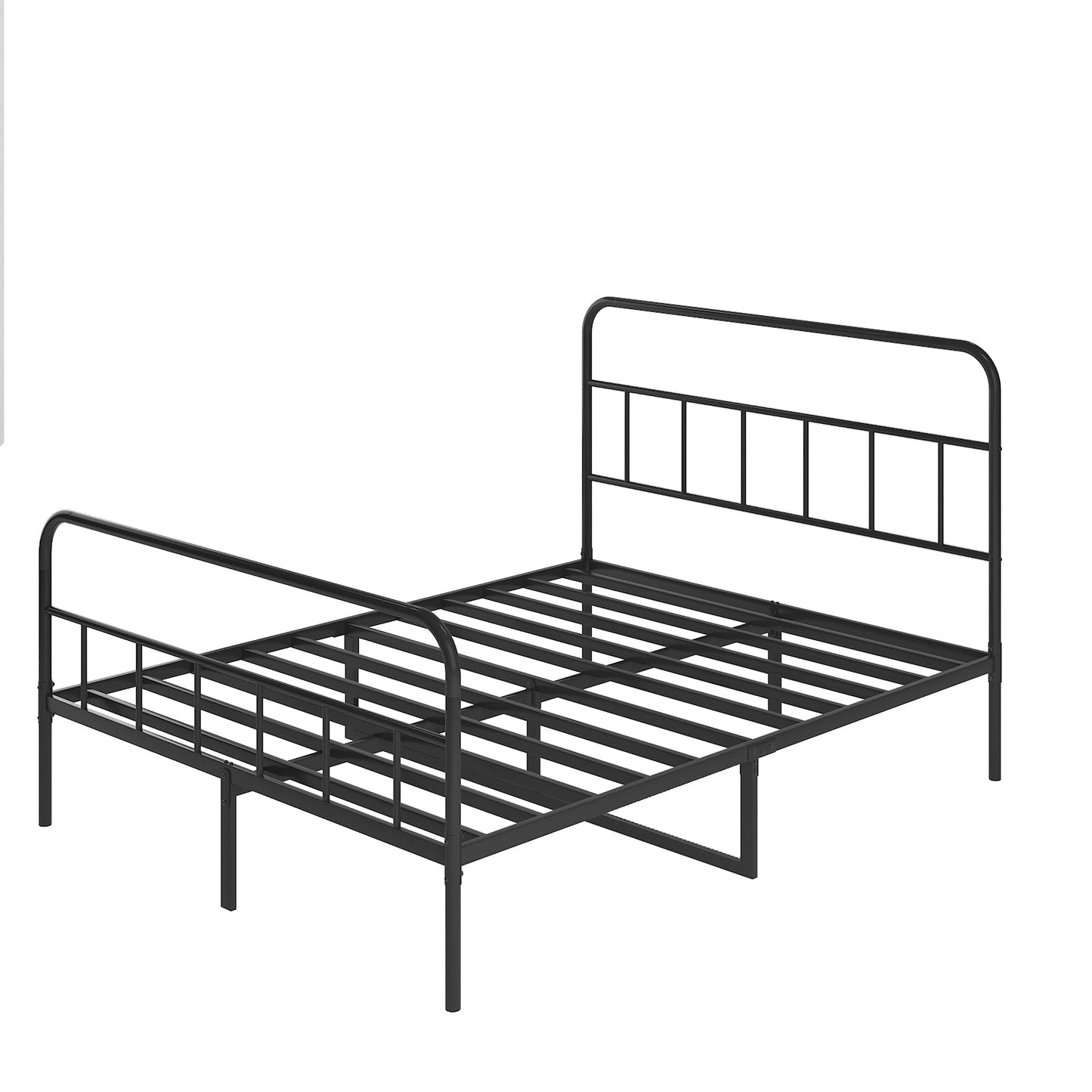 Mondawe Metal Platform Full Bed Frame With Headboard,No Need For Box Spring Bed Frame