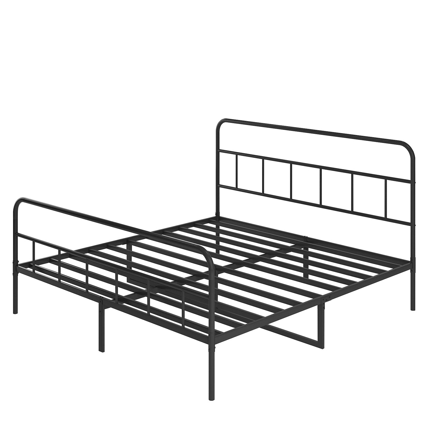 Mondawe Metal Platform Full Bed Frame With Headboard,No Need For Box Spring Bed Frame