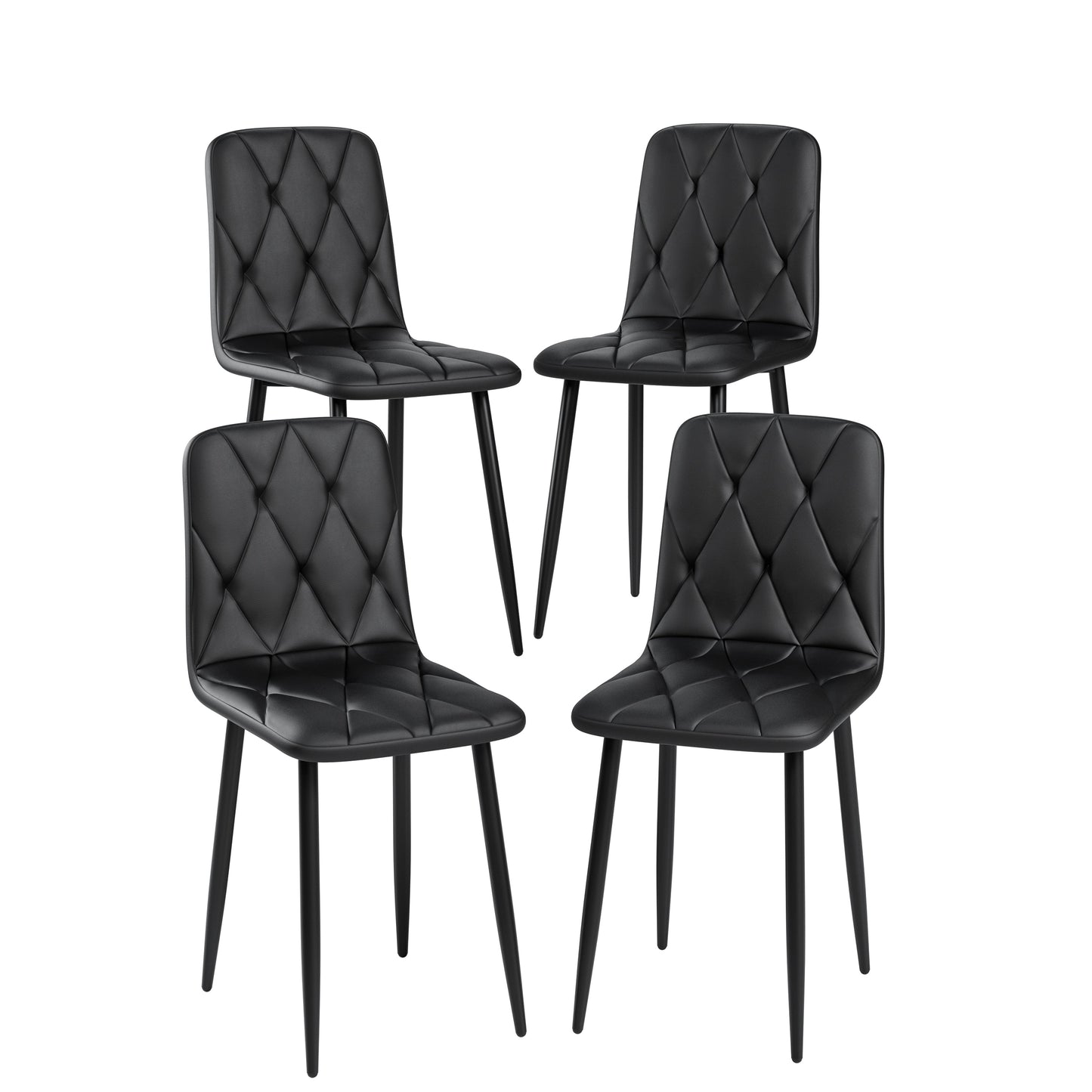 Mondawe Modern Kitchen Dining Chair,A Set Of Four Dining Chairs With PU Soft Cushions And Metal Legs