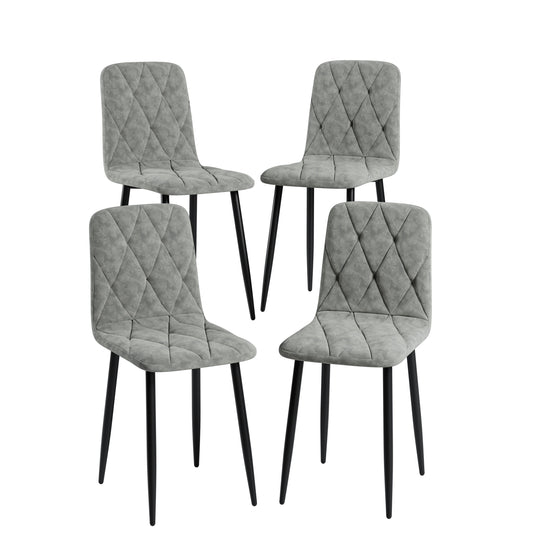 Mondawe Modern Kitchen Dining Chairs,A Set Of Four Dining Chairs With Velvet Cushions And Metal Legs