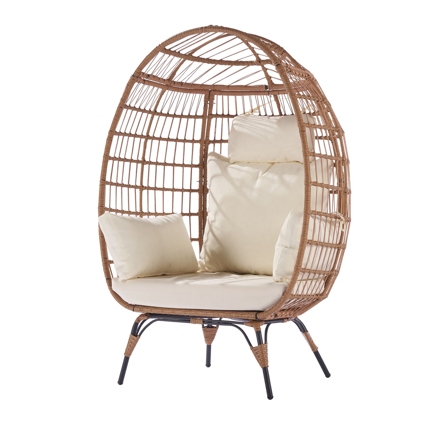 MONDAWE Capacity Oversized Wicker Egg Chair with Water Resistant Fabric Cushion