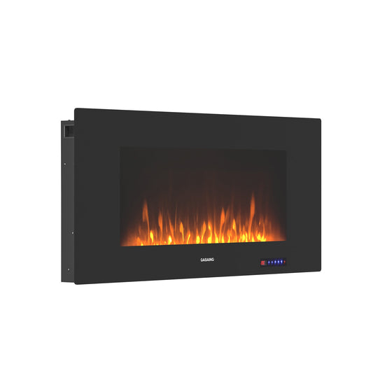 Mondawe 5120 BTU Electric Fireplace With 3 Flame Colors, 3 Fuel Bed Hues, 5 Brightness Levels