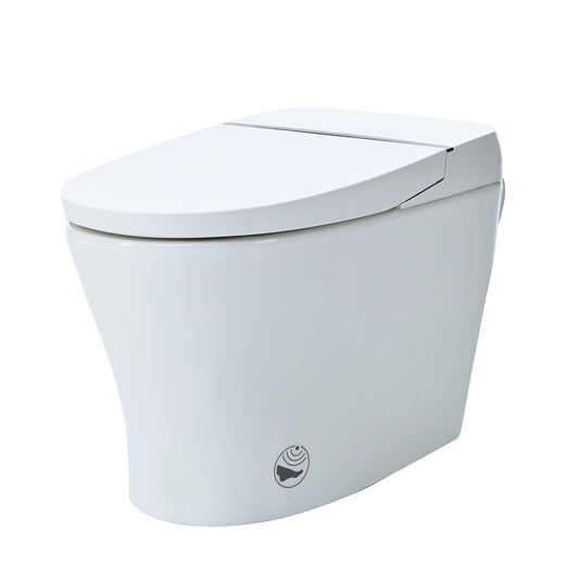 Mondawe 1/1.28GPF Power Outage Flushing Tankless Smart Toilet with Foot Sensor Flush and Night Light