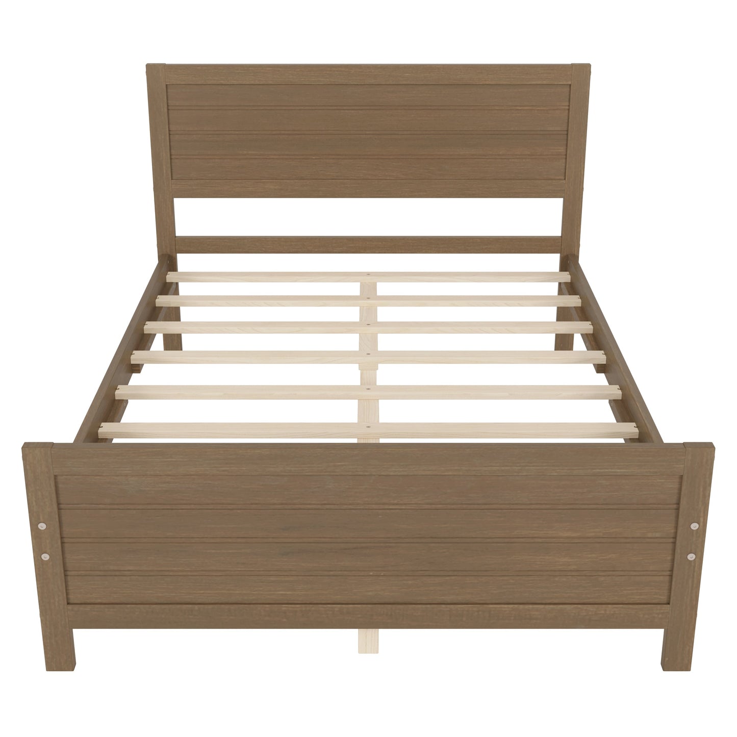 Mondawe Full Size Wooden Platform Bed Frame,With Headboard And No Need For Box Spring Bed Frame