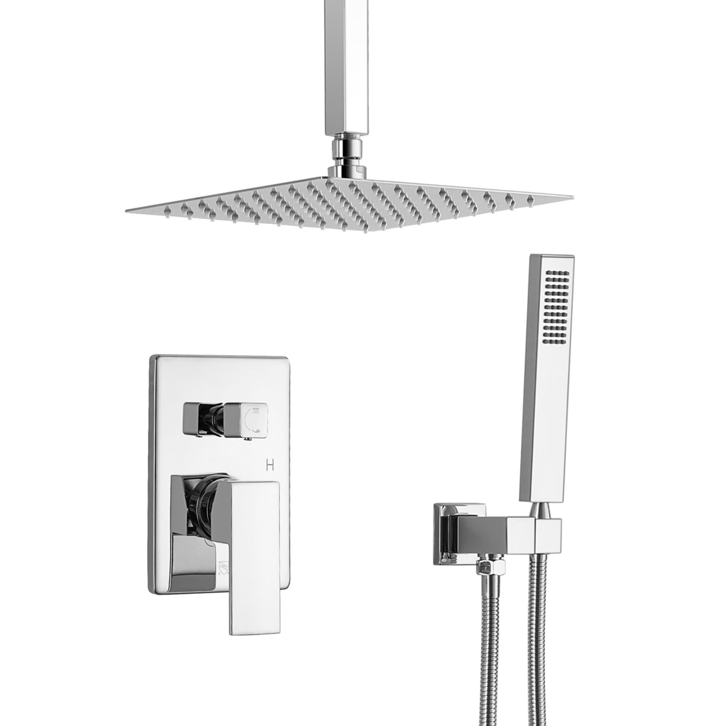 Mondawe Stainless Steel Thermostatic Shower Bar System in Black/Chrome