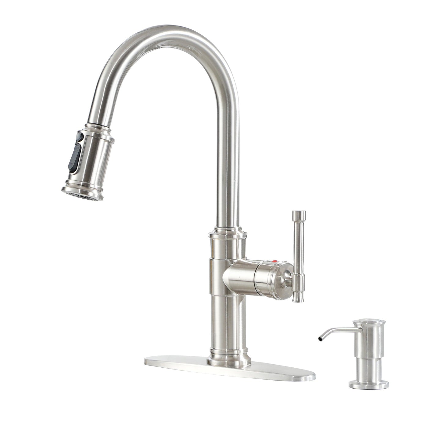 MONDAWE Pull-out Kitchen Faucets Single Hole Kitchen Faucets with Soap Dispenser