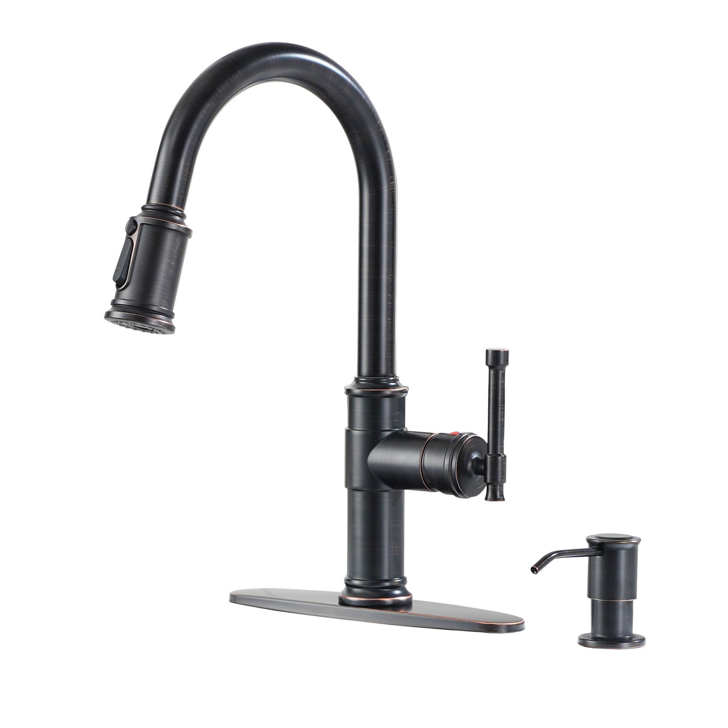 MONDAWE Pull-out Kitchen Faucets Single Hole Kitchen Faucets with Soap Dispenser