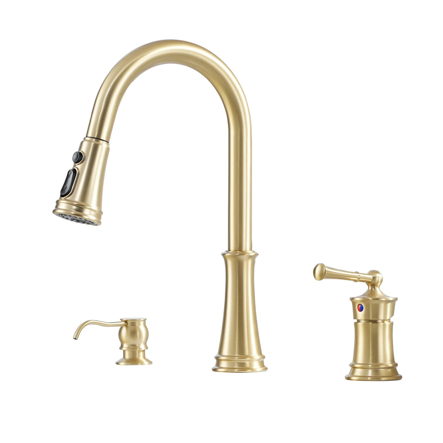 MONDAWE 8 Inch Widespread 3 Holes Kitchen Faucet with Soap Dispenser