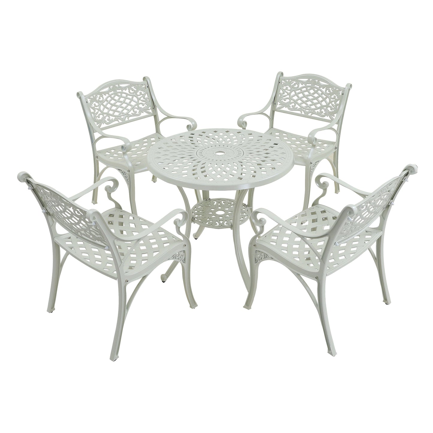 MONDAWE 5-Pieces Back Cast Aluminum Patio Dining Seating Set Outdoor Seating Set for Patio