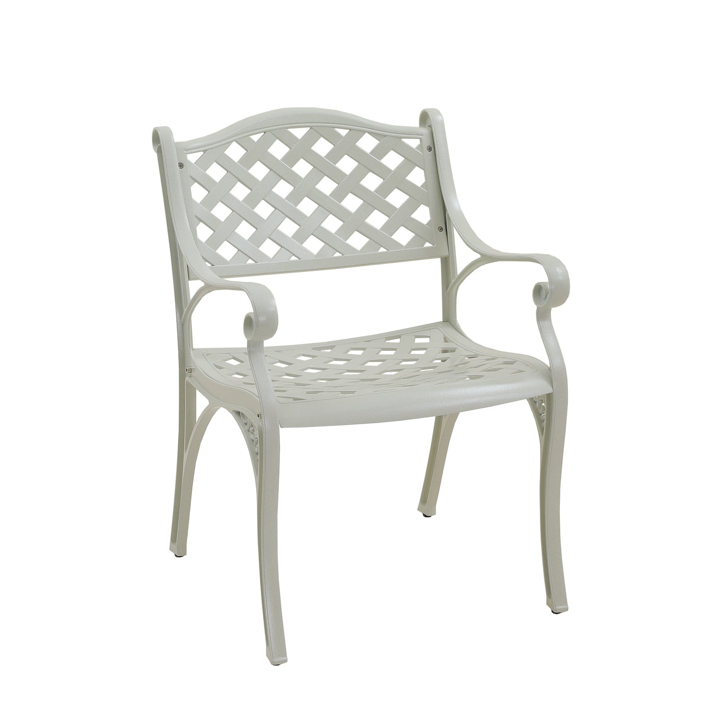 MONDAWE-Cast-Aluminum Stationary Dining Chairs Hollow Oblique Grid Shape Chairs£¨Set of 2£©