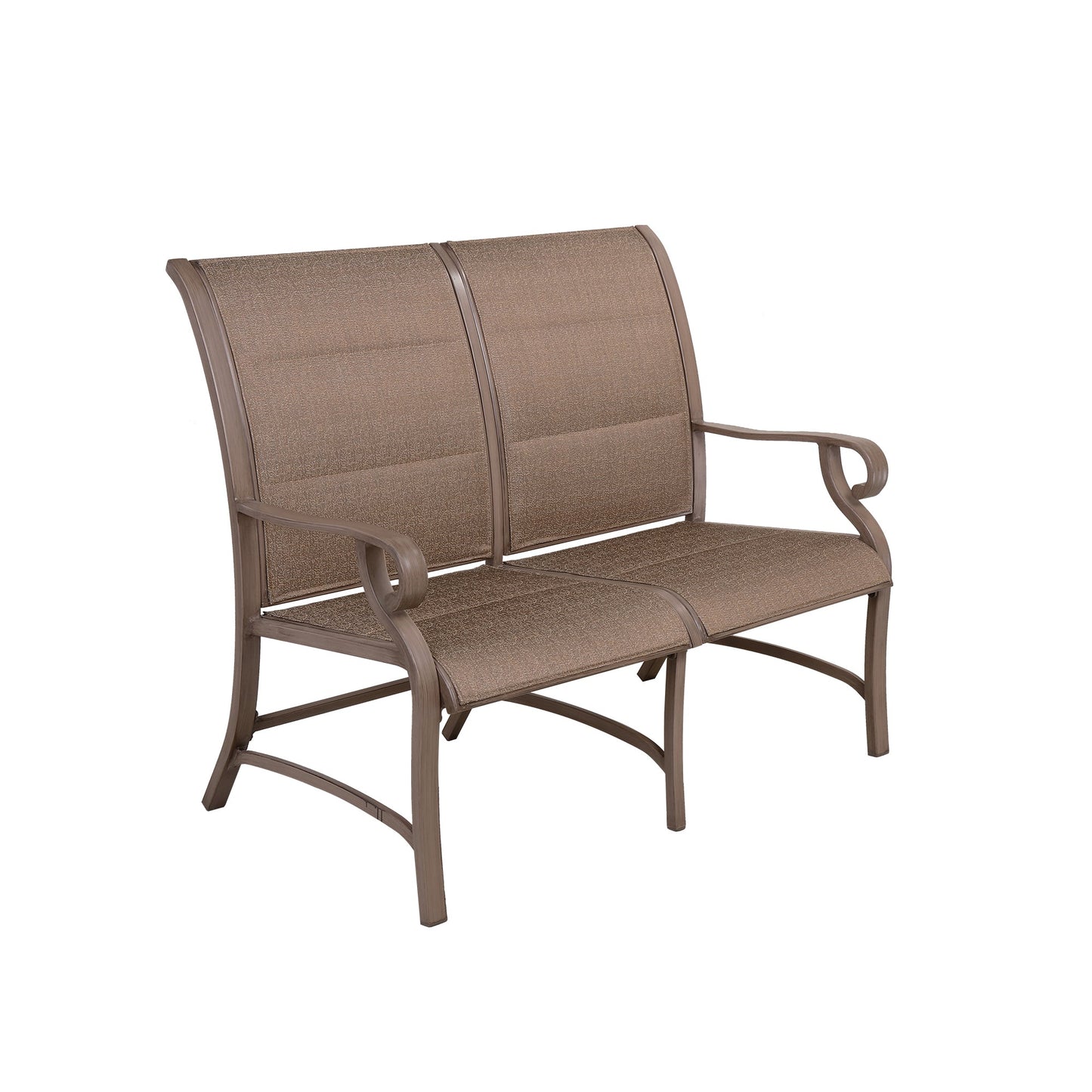 MONDAWE 21.7-in W x 39.68-in H Outdoor Rose Gold Aluminum Love Seat Bench for Backyard